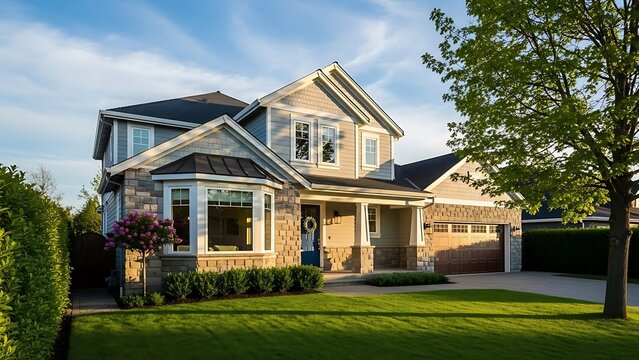 Exterior of suburban home royalty free image