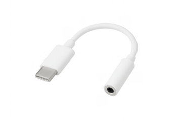 White usb-c to 3.5mm audio adapter dongle
