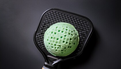 elegant mint pickleball gelato waffle texture black paddle premium dessert sport concept luxury wellness summer aesthetic branding mockup lifestyle visual ad treat