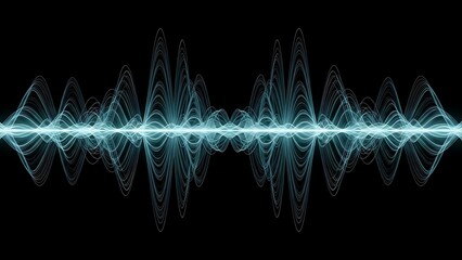 Sound waveform visualization on black background