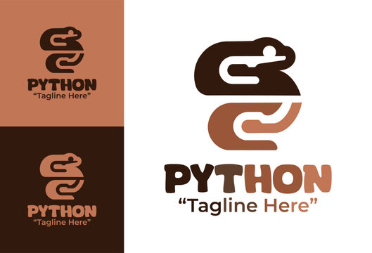 Python Logo Modern Minimalist Wild Reptile Branding