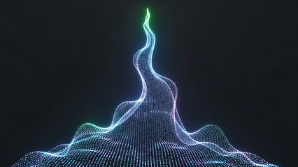 Digital mujeres silhouette with glowing neon lines on page