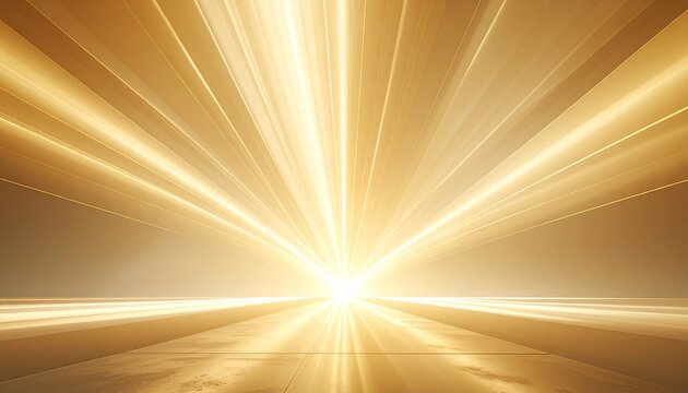 金色に広がる光の放射背景　希望と未来を感じる抽象イメージ