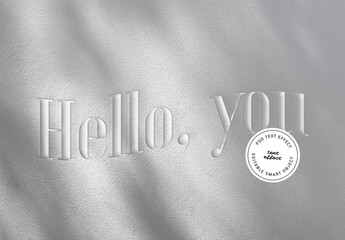 Minimal Embossed Wall Text Effect