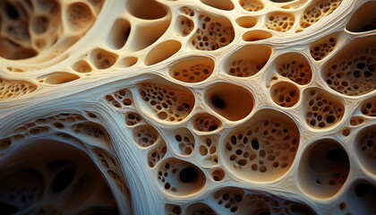 porous bone structure close up