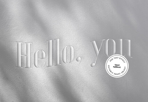 Minimal Embossed Wall Text Effect