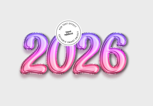 Inflatable Balloon Number Text Effect