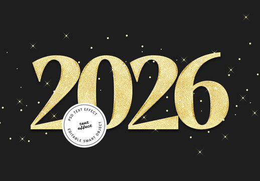 Glitter Luxury Number Text Effect