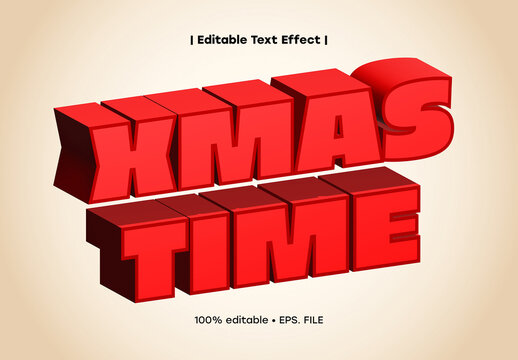 Bold Extruded Holiday Text Effect