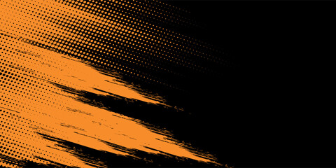 orange and black brush Car sticker wrap pattern banner abstract sporty lines black and orange color combination grunge brush modern pattern racing motorsport vector design. eps 10