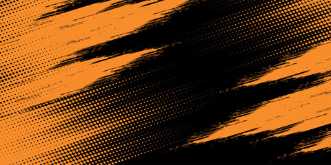 orange and black brush Car sticker wrap pattern banner abstract sporty lines black and orange color combination grunge brush modern.