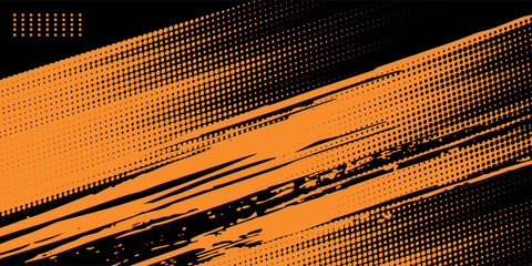 orange and black brush Car sticker wrap pattern banner abstract sporty. vector eps 10