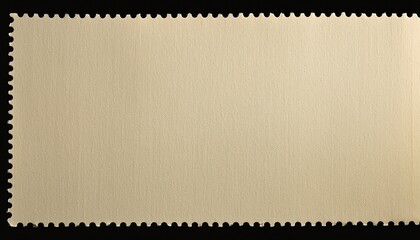 blank square textured cream paper with a perforated edge isolated on black background