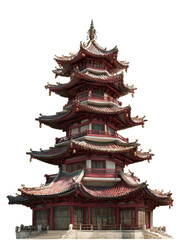 Fototapeta premium Stunning traditional Chinese pagoda tower with intricate architecture