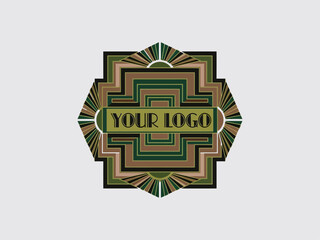 Geometric Logo Template with Custom Text.