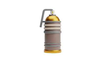 Stylized Spray Can with Gold Accents