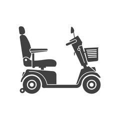 Vector icons Mobility scooter icon silhouette for disabled people isolated on white background. EPS Editable