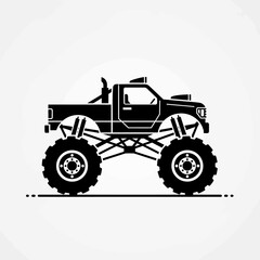 Obraz premium Vector icons Monster truck silhouette vector icon on a white background. EPS Editable