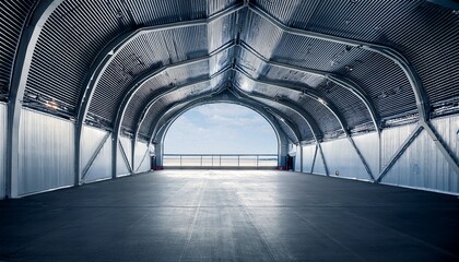 view from an empty airplane hangar