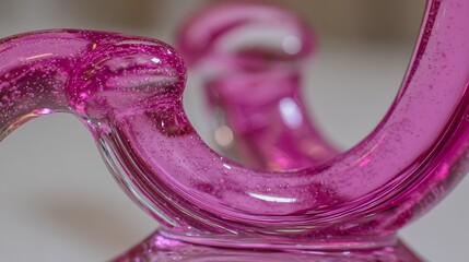 Close up of pink glass with glitter