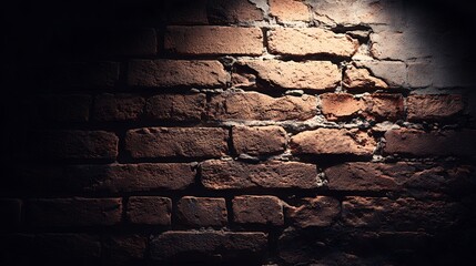 Dark moody brick wall texture background