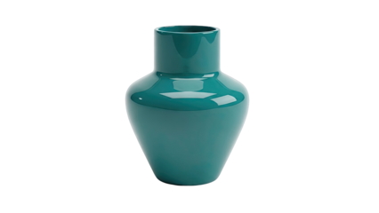 Teal Ceramic Vase with Smooth Curves