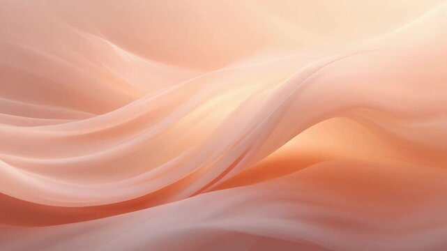 Abstract flowing fabric waves in soft peach and cream tones. 4k Beauty Footage Background Video