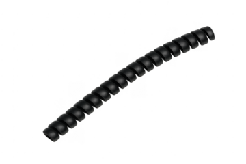 Black spiral plastic conduit coil for cable organization