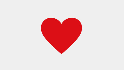 Vibrant Red Heart Symbol on Clean White Background - Love, Valentine, Emotion
