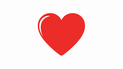 Vibrant Red Heart Symbol on White Background - Love, Health, and Care Icon