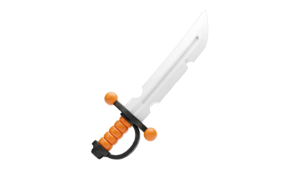 Stylized Sword with Orange Handle and White Blade
