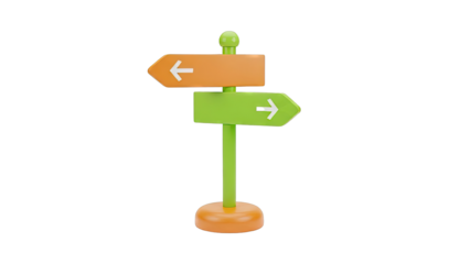 3D Render of a Two-Way Signpost
