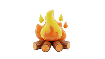 Stylized Campfire Illustration