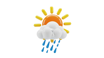 Sun and Rain Cloud Icon