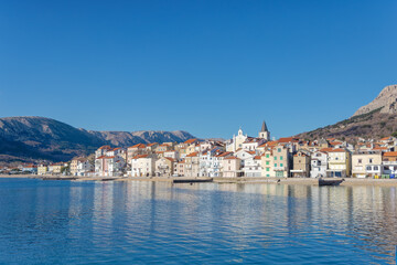 Waterfront Old Town of Baska on Krk Island Croatia