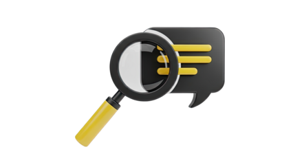 Magnifying Glass Over Speech Bubble Icon