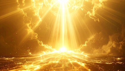 金色オーラが広がる神々しい背景画像