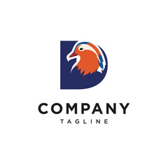 Letter D Mandarin Duck Logo Icon Vector