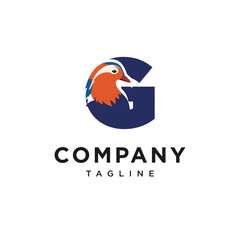 Letter G Mandarin Duck Logo Icon Vector