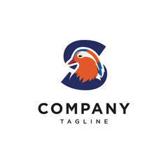 Letter S Mandarin Duck Logo Icon Vector