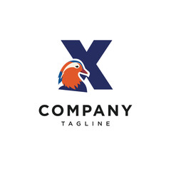 Letter X Mandarin Duck Logo Icon Vector