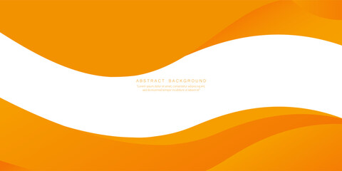 Orange and yellow gradient abstract shapes with a white background.