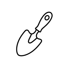 Fototapeta premium hand drawn gardening trowel tool line art illustration