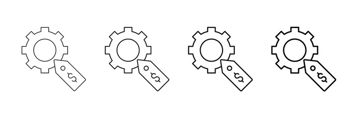 Obraz premium Service Tag Icons Vector Set In Different Stroke Line Style