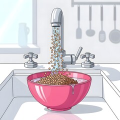 kitchen sink and kitchen utensils