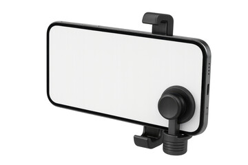 Smartphone with attached gaming controller on transparent background