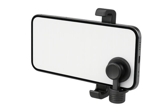 Smartphone with attached gaming controller on transparent background - Powered by Adobe