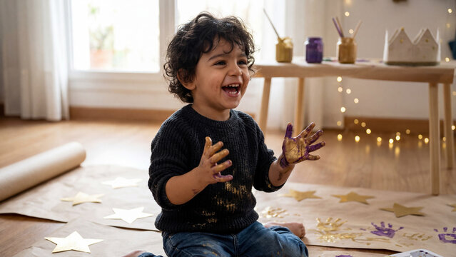 Two diverse children playing with rainbow parachute in park laughing joyfully together, diversity inclusion multicultural celebration unity colorful concept - Powered by Adobe
