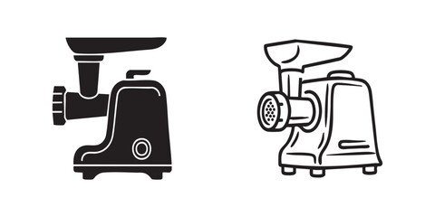 Meat grinder vector illustration, kitchen appliance for food preparation