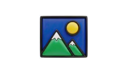 Stylized Mountain Landscape Icon